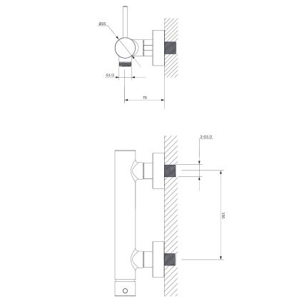 OMNIRES Y1240BL - Duscharmatur Y seidenmatt schwarz