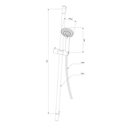 OMNIRES YOSEMITE-SCR - Set da doccia YOSEMITE cromo lucido