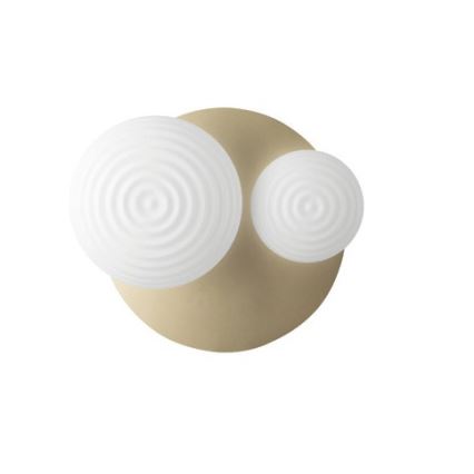Ondaluce - Applique da parete TONDO 1xE14/10W/230V + 1xE27/15W dorato/bianco