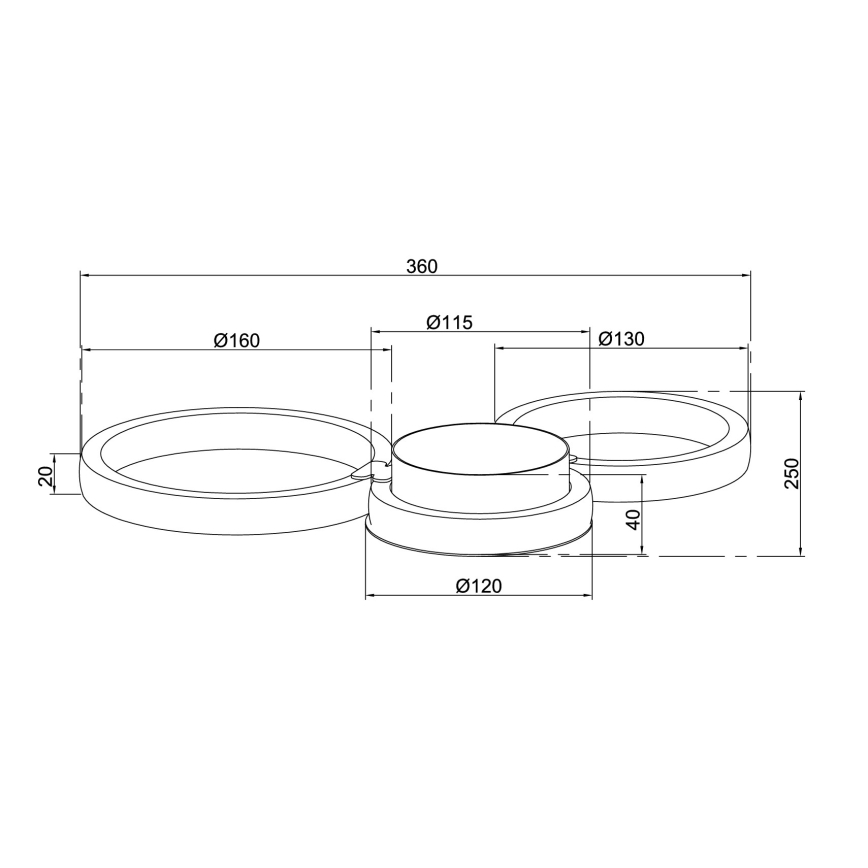 Ondaluce - Applique murale POIS LED/20W/230V dorée
