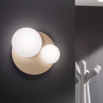 Ondaluce - Applique murale TONDO 1xE14/10W/230V + 1xE27/15W doré/blanc