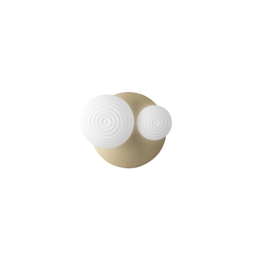 Ondaluce - Applique murale TONDO 1xE14/10W/230V + 1xE27/15W doré/blanc