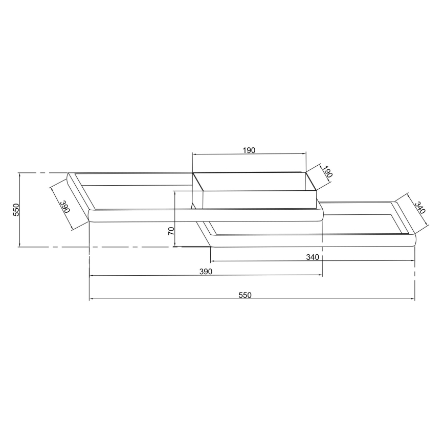 Ondaluce - Dimmbare LED-Deckenleuchte DOWEL LED/46W/230V 55x55 cm Gold