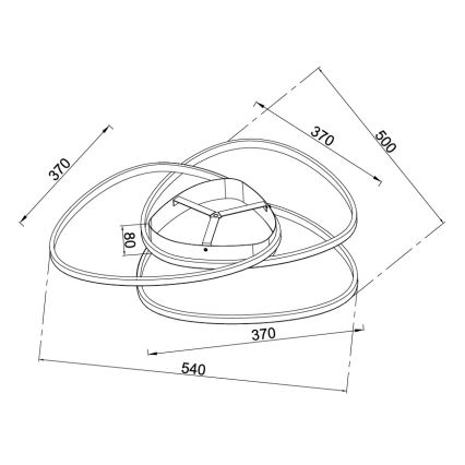 Ondaluce - dimmbare LED-Deckenleuchte ROSE LED/60W/230V 50x54 cm goldfarben