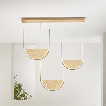 Ondaluce - dimmbare LED-Hängeleuchte an Kabel LOTUS LED/70W/230V goldfarben