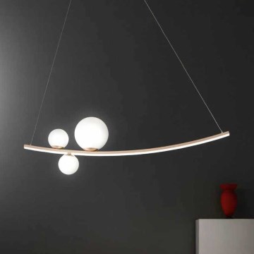 Ondaluce - dimmbare LED-Pendelleuchte an Seil ALTALENA LED/48W/230V gold/weiß