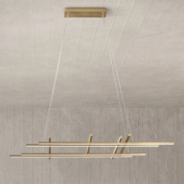Ondaluce - dimmbare LED-Pendelleuchte MOVIDA LED/114W/230V mit Kabelaufhängung, goldfarben