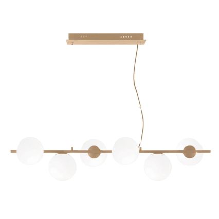 Ondaluce - Hängeleuchte MONILE 6xE14/10W/230V gold/weiß