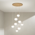 Ondaluce - JEWEL Pendelleuchte an Kabel 8xE14/10W/230V Ø 70 cm gold/weiß