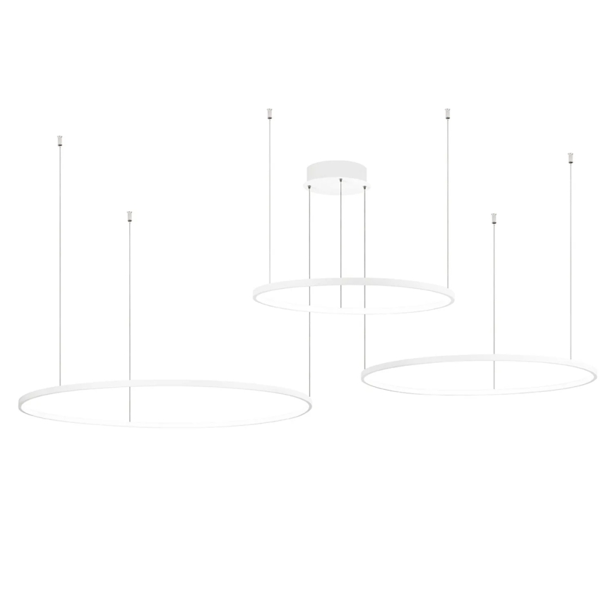 Ondaluce - Lampadario dimmerabile a sospensione su cavo SOEL LED/28W/230V + LED/38W + LED/47W 3000/4000K Ø 100/80/60 cm bianco