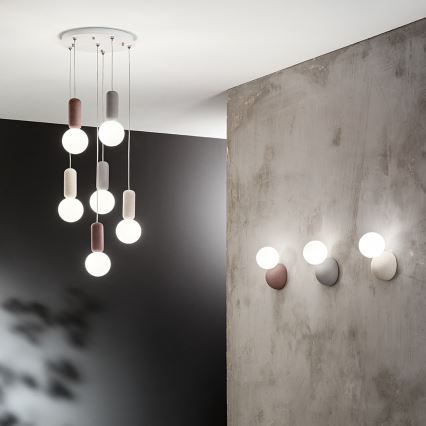 Ondaluce - Lampada a sospensione su cavo ROCK 6xG9/7W/230V Ø 35 cm cemento marrone/grigio/bianco