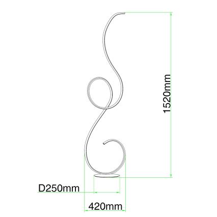 Ondaluce - Lampada da terra dimmerabile a LED FLOK LED/44W/230V bianca