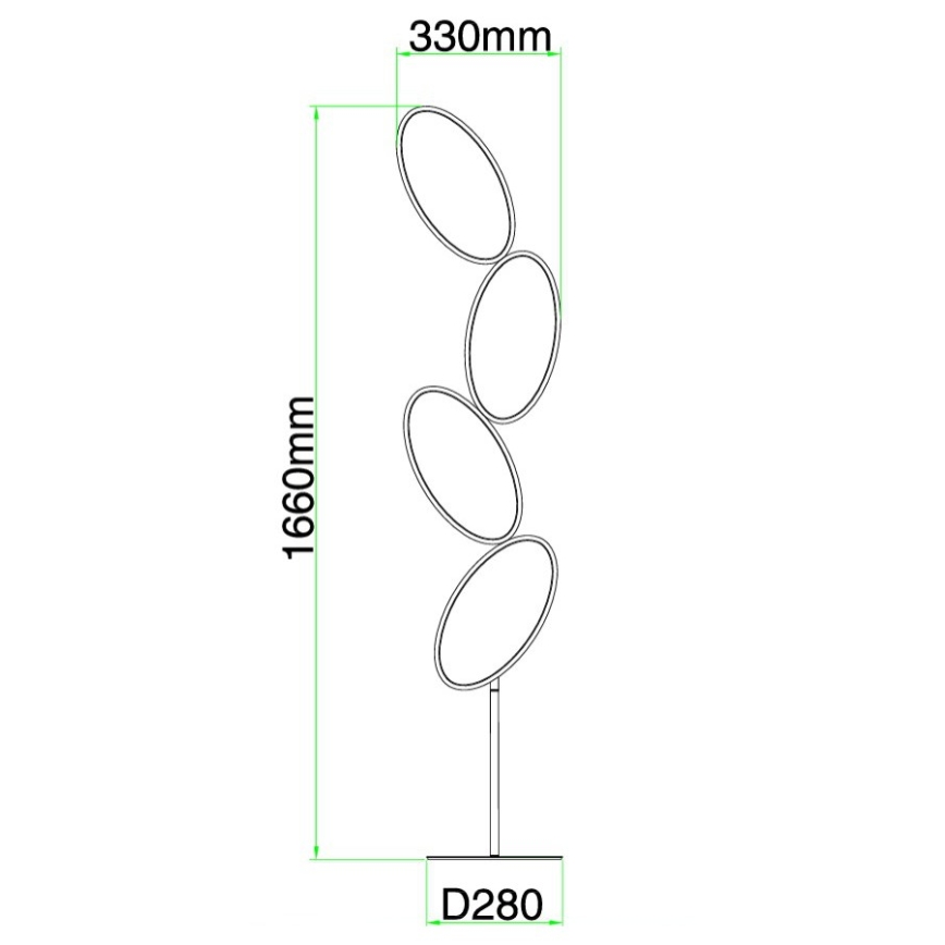 Ondaluce - Lampada da terra dimmerabile RICE LED/38W/230V dorata