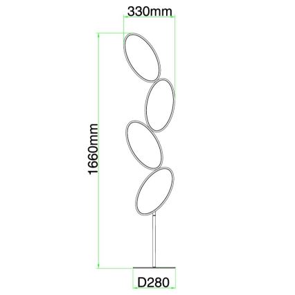 Ondaluce - Lampadaire LED dimmable RICE LED/38W/230V doré