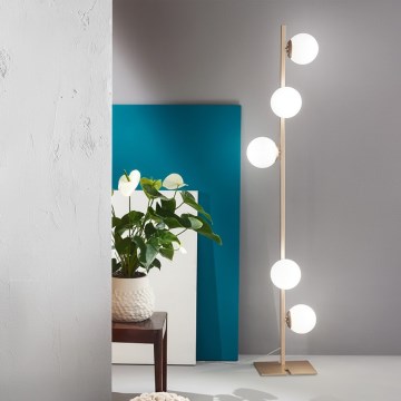 Ondaluce - Lampadaire MONILE 5xE14/10W/230V 170 cm doré/blanc