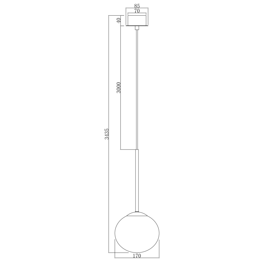 Ondaluce - Lampadario a cavo JEWEL 1xE14/10W/230V Ø 17 cm nero/nero fumé