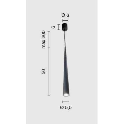 Ondaluce - Lampadario a cavo NOA 1xGU10/20W/230V Ø 5,5 cm nero