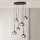 Ondaluce - Lampadario a sospensione con cavo JEWEL 6xE14/10W/230V Ø 55 cm nero fumé