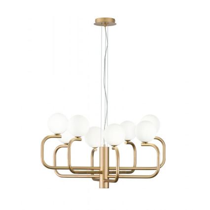 Ondaluce - Lampadario a sospensione JEPPY 8xG9/7W/230V Ø 78,5 cm oro/bianco