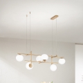 Ondaluce - Lampadario a sospensione su cavo JEWEL 6xE14/10W/230V oro/bianco