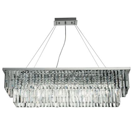 Ondaluce - Lampadario in cristallo sospeso con cavo DAIQUIRI 8xE14/10W/230V finitura cromo lucido