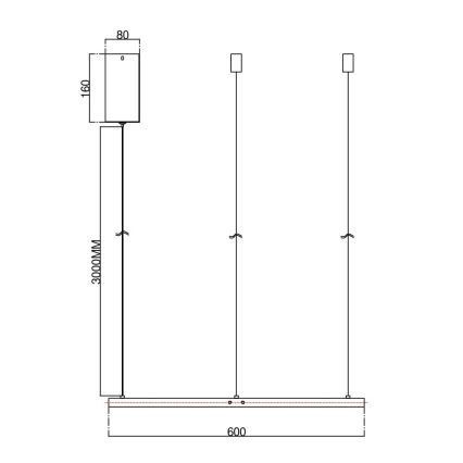 Ondaluce - Lampadario LED dimmerabile a cavo SOEL LED/28W/230V pr. 60 cm oro