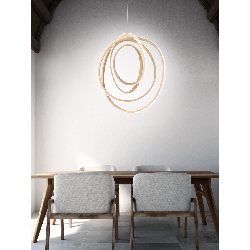Ondaluce - Lampadario LED dimmerabile a sospensione con cavo GOLDEN LED/50W/230V Ø 50 cm dorato