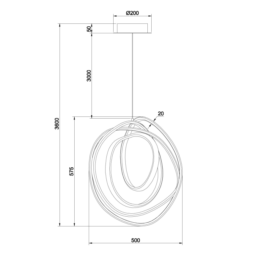 Ondaluce - Lampadario LED dimmerabile a sospensione con cavo GOLDEN LED/50W/230V Ø 50 cm dorato