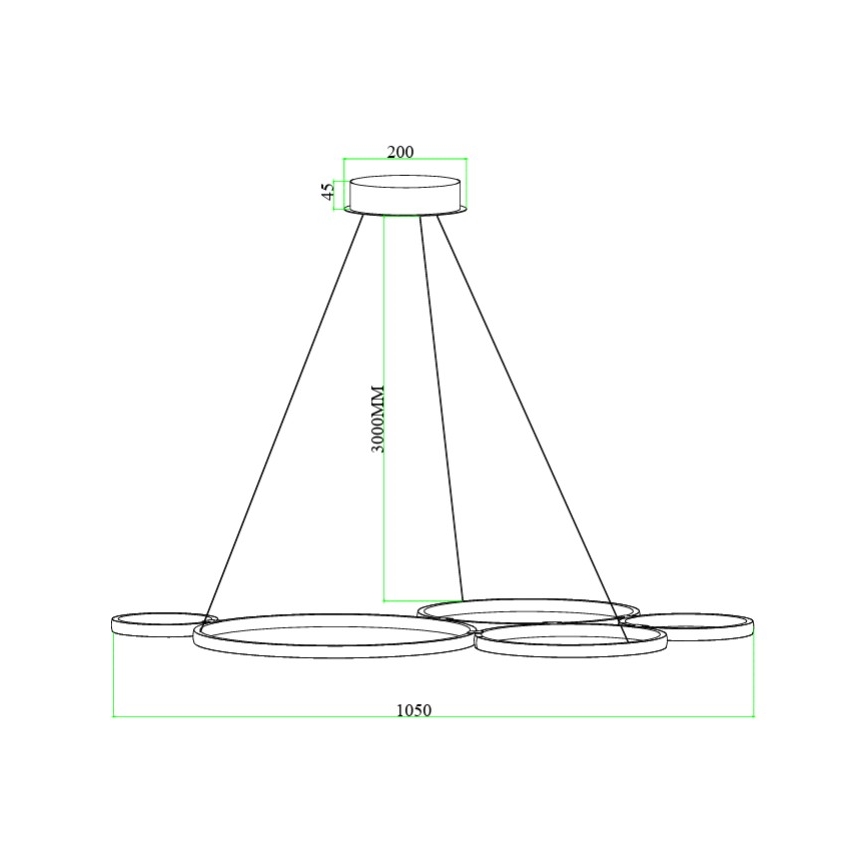 Ondaluce - Lampadario LED dimmerabile a sospensione con cavo POIS LED/60W/230V argento
