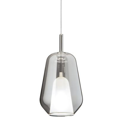 Ondaluce - Lampadario sospeso a cavo THELMA 1xE27/15W/230V Ø 19 cm nero/grigio fumé