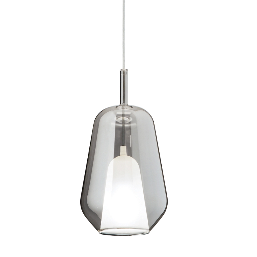 Ondaluce - Lampadario sospeso a cavo THELMA 1xE27/15W/230V Ø 19 cm nero/grigio fumé