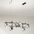 Ondaluce - Lampadario sospeso su cavo JEWEL 6xE14/10W/230V nero fumé