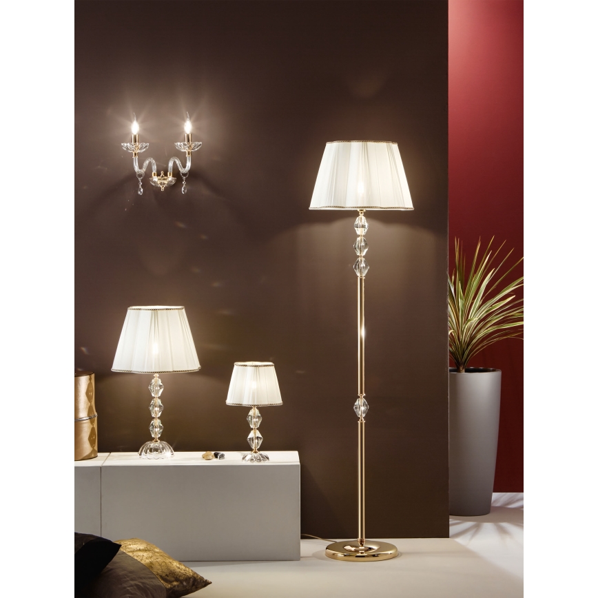 Ondaluce - Lampe de table en cristal BRIGIDA 1xE27/15W/230V crème/transparente