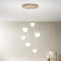 Ondaluce - LED-Hängeleuchte an Stahlseil SANTOS LED/48W/230V Ø 45 cm gold/weiß