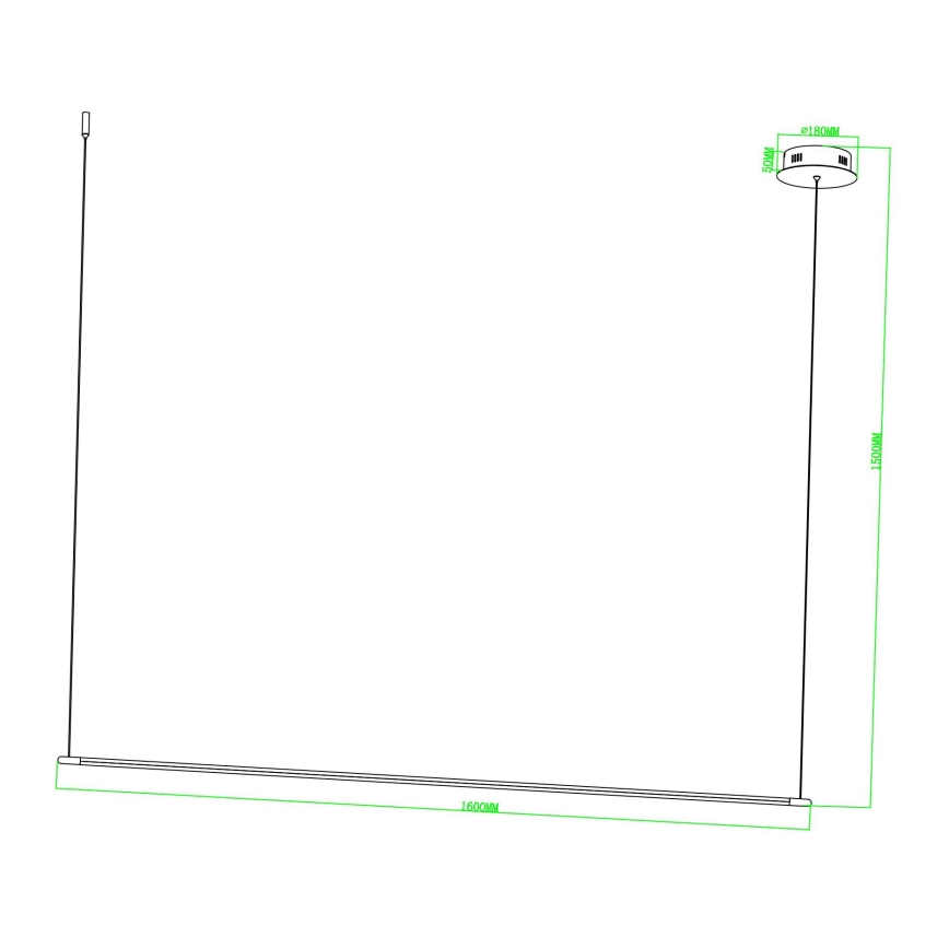 Ondaluce - Lustre LED dimmable sur câble GENIUS LED/28W/230V noir
