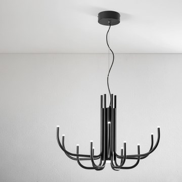 Ondaluce - Lustre LED dimmable sur câble NOUVEAU LED/35W/230V Ø 78 cm noir