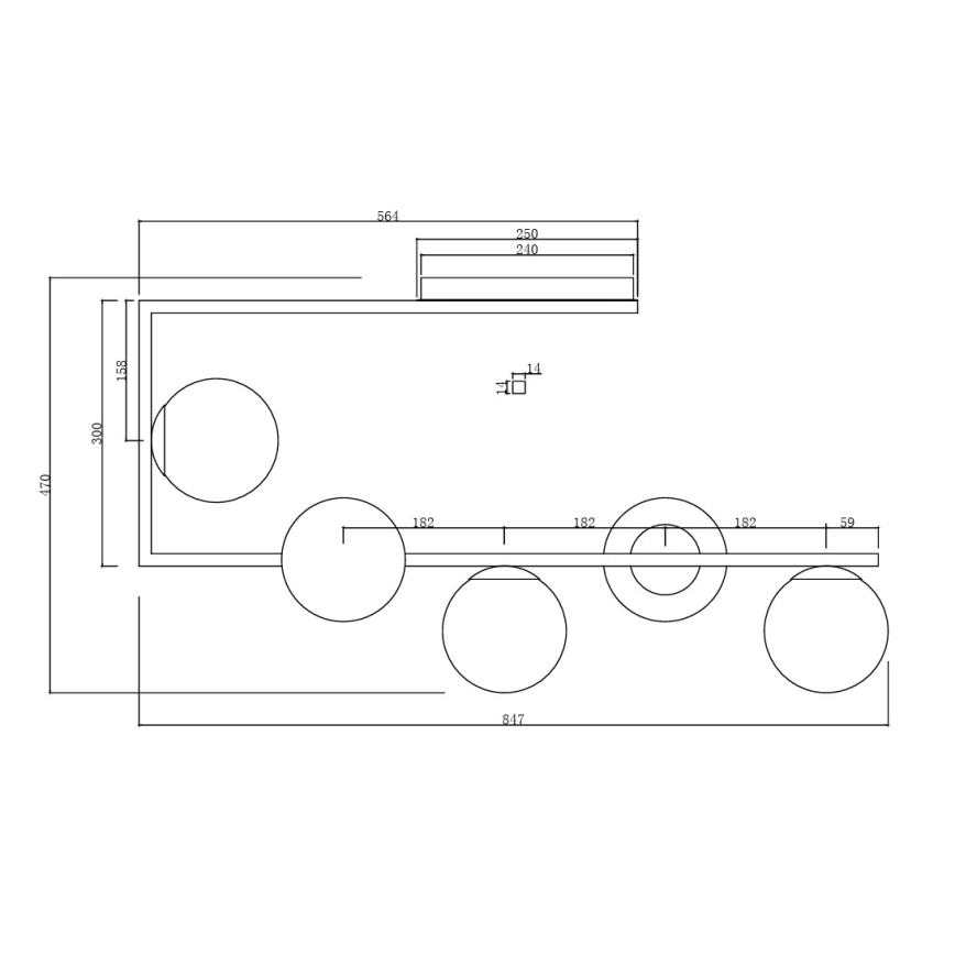 Ondaluce - Lustre sur tige MONILE 5xE14/10W/230V doré/blanc