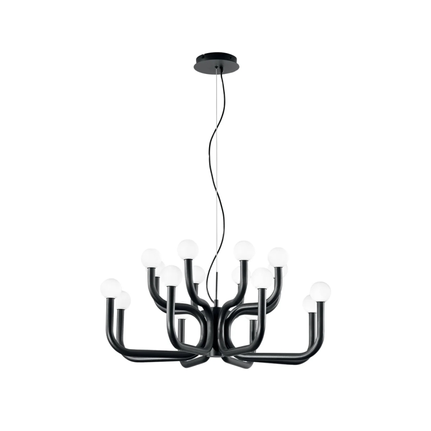 Ondaluce - Pendelleuchte an Kabel DERBY 16xG9/7W/230V Ø 81,5 cm schwarz