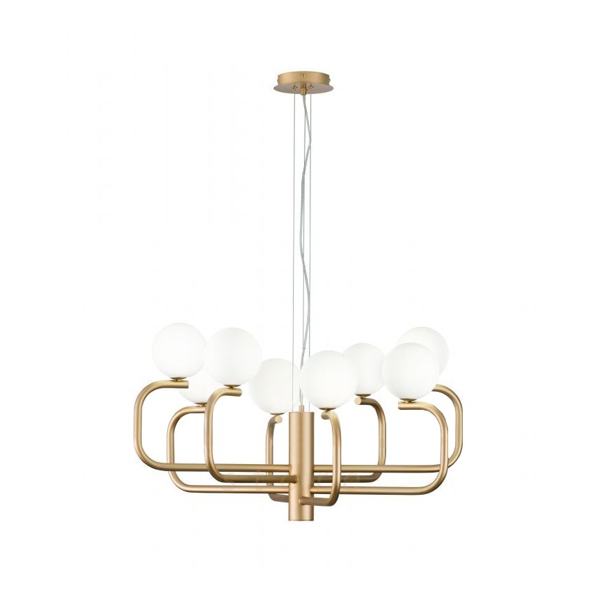 Ondaluce - Pendelleuchte an Kabel JEPPY 8xG9/7W/230V Ø 78,5 cm Gold/Weiß