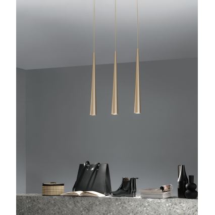 Ondaluce - Pendelleuchte an Kabel NOA 1xGU10/20W/230V Ø 5,5 cm goldfarben
