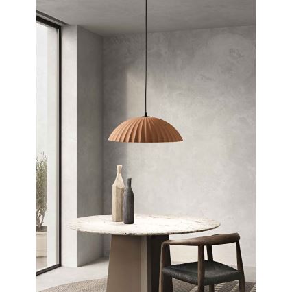 Ondaluce - Pendelleuchte an Kabel RUSTIC 1xE27/15W/230V Ø 50 cm Betonoptik/Braun