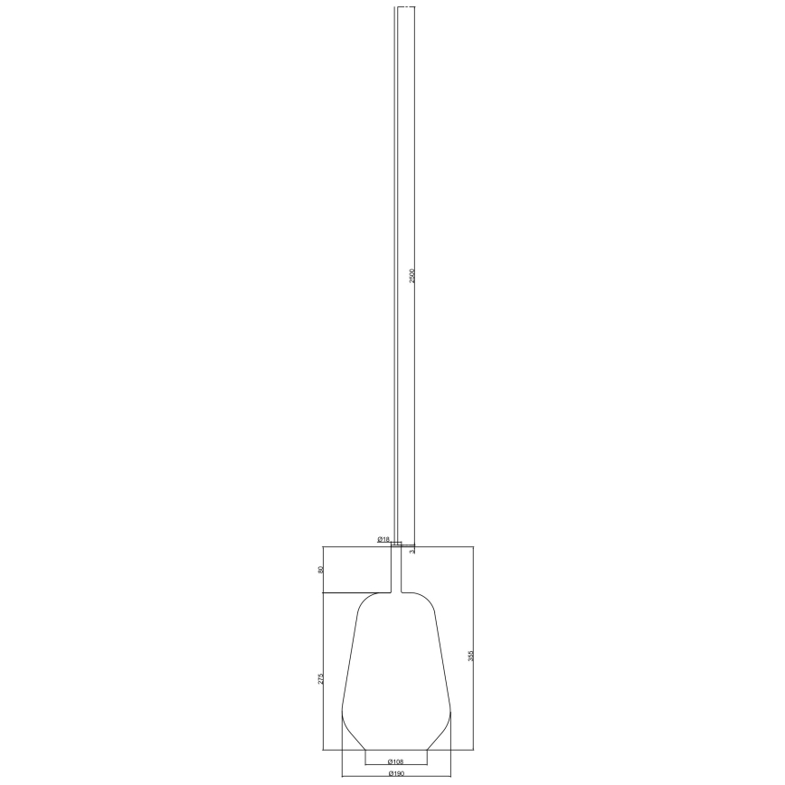 Ondaluce - Pendelleuchte an Kabel THELMA 1xE27/15W/230V Ø 19 cm gold/transparent