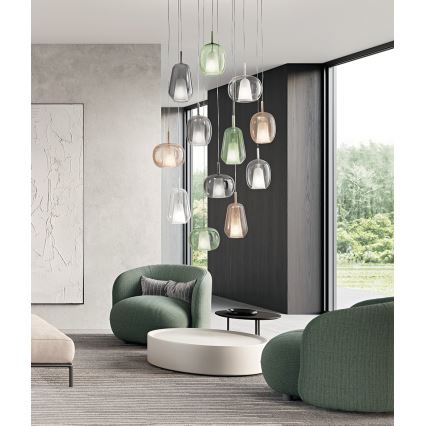 Ondaluce - Pendelleuchte an Kabel THELMA 2xE27/15W/230V rauchbeige