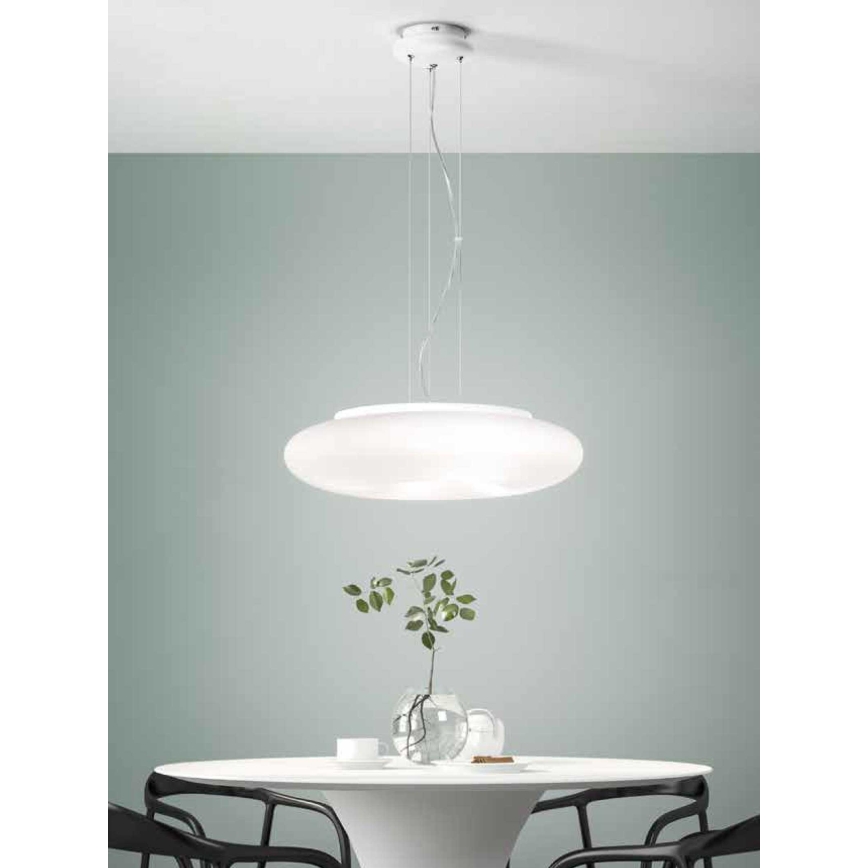 Ondaluce - Pendelleuchte DODI mit Kabelaufhängung, 2×E27/15W/230V, Ø 53 cm, weiß