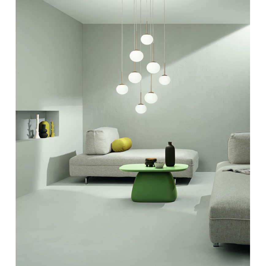 Ondaluce - Pendelleuchte JEWEL an Kabel 1xE14/10W/230V Ø 17 cm gold/weiß