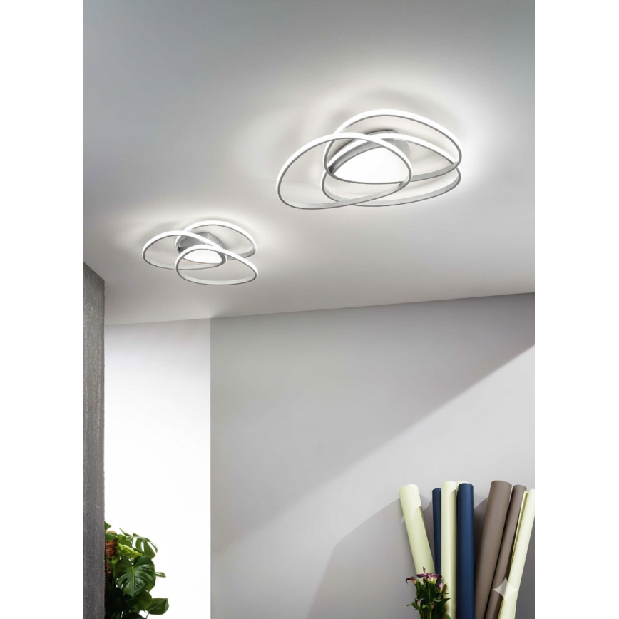 Ondaluce - Plafoniera a LED dimmerabile ROSE LED/60W/230V 50x54 cm argento