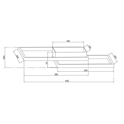 Ondaluce - Plafoniera da soffitto dimmerabile a LED DOWEL LED/46W/230V 55x55 cm, argento