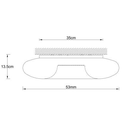 Ondaluce - Plafoniera DODI 4xE27/15W/230V Ø 53 cm bianca