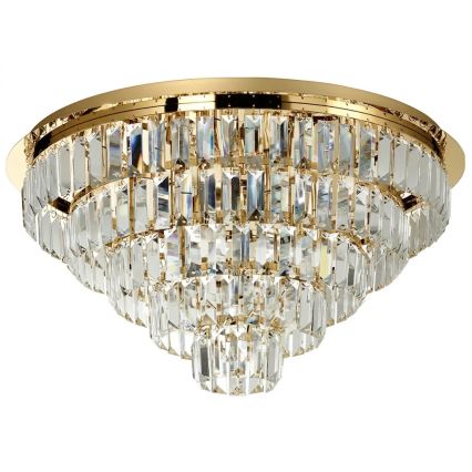 Ondaluce - Plafoniera in cristallo CASTLE 12xG9/7W/230V Ø 60 cm oro