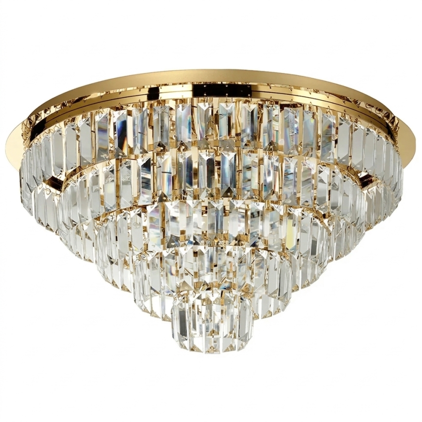 Ondaluce - Plafoniera in cristallo CASTLE 12xG9/7W/230V Ø 60 cm oro